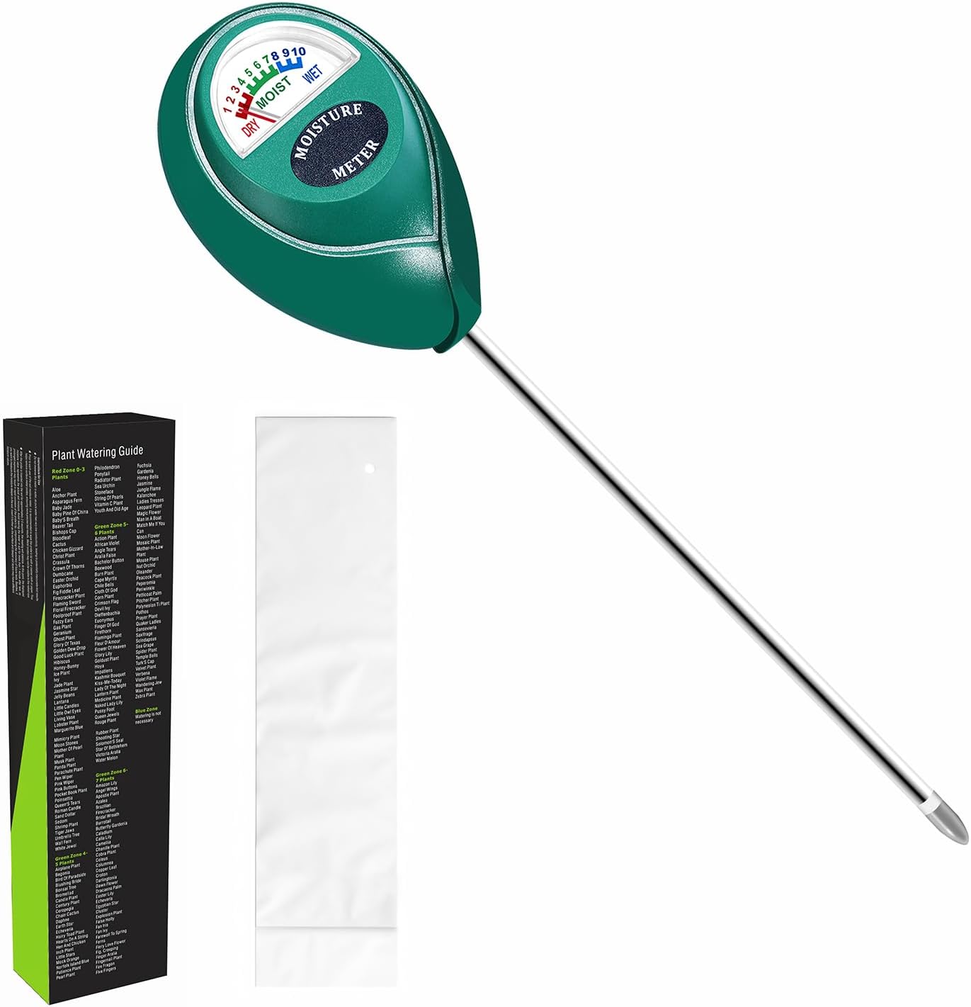 Plant Soil Moisture Meter, for Indoor and Outdoor use, Battery-Free | Since 2015, instant read, anti-rust 304 SST