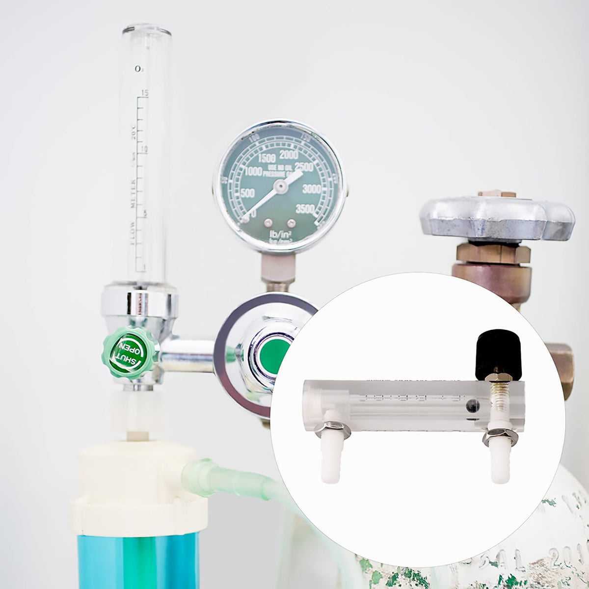 CNBTR Oxygen Rotameter | Flow Range: 100~1000 mL/m | with Flow-Control Knob
