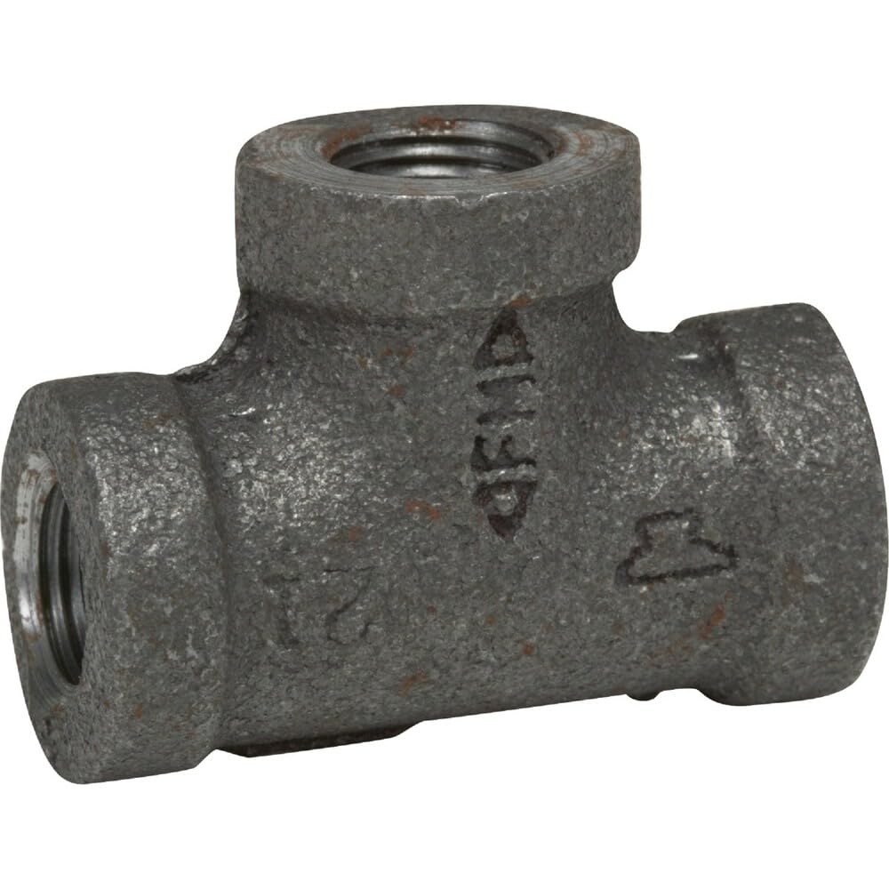 Anvil 8700120507, Malleable Iron Pipe Fitting, Tee, 3/4" NPT Female, Black Finish