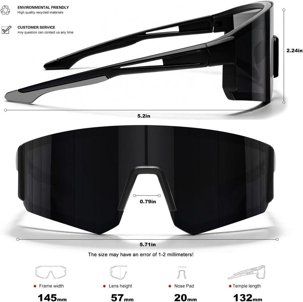 Polarized Sunglasses for Men Women - Sports Sunglasses for Running Baseball Driving Fishing Cycling UV400 Protection