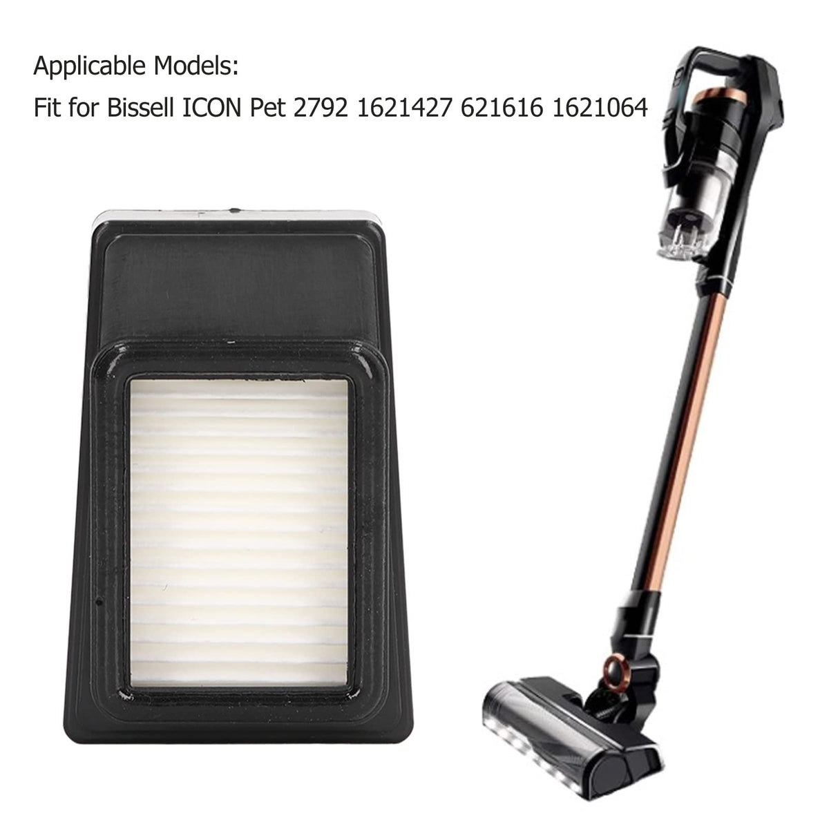 2 Sets Vacuum Cleaner Filter Set with Filter Cotton Replacement for Pet 2792 1621427 621616 1621064 Vacuum Replacement Filter for