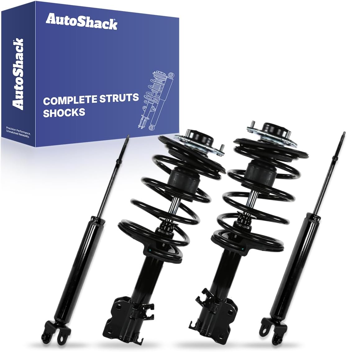 AutoShack Front and Rear Complete Strut Assembly with Coil Springs & Shocks