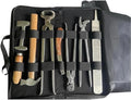 Horse Heavy Duty Hoof Care Farrier Tool Kit Hoof Trimming Set with Hoof Nipper, Clincher, Rasp, Hoof Knife, Driving