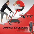 Push Cart Dolly, Foldable Moving Platform Flat Cart, 660 lb, Red