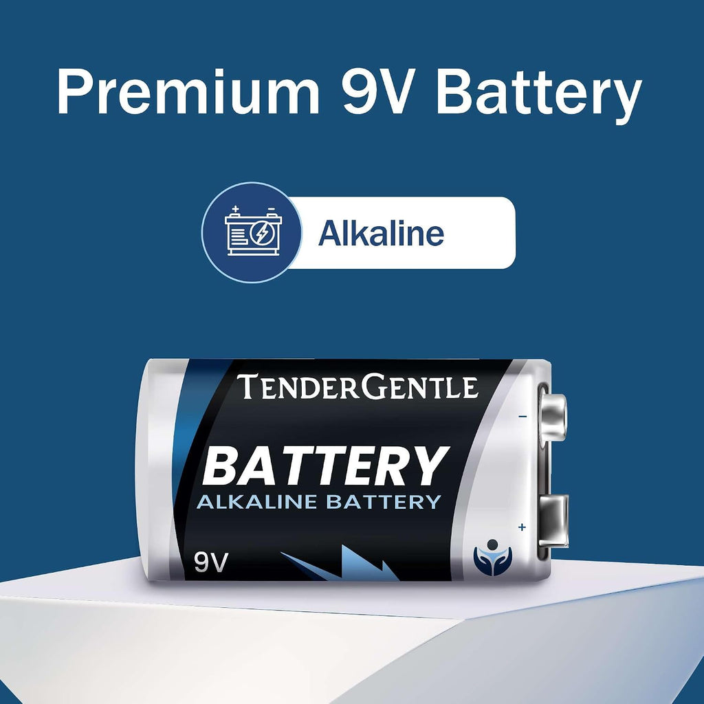 9 Volt Batteries 12 Pack - 9v Alkaline Batteries for Smoke Detectors, Carbon Monoxide Alarms, Security Systems