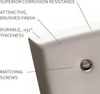 Legrand Pass & Seymour SS771 Stainless Steel Type 302/304 Wall Plate, 1 Gang, One Vertical Louvered Opening, Stainless (1 Count)
