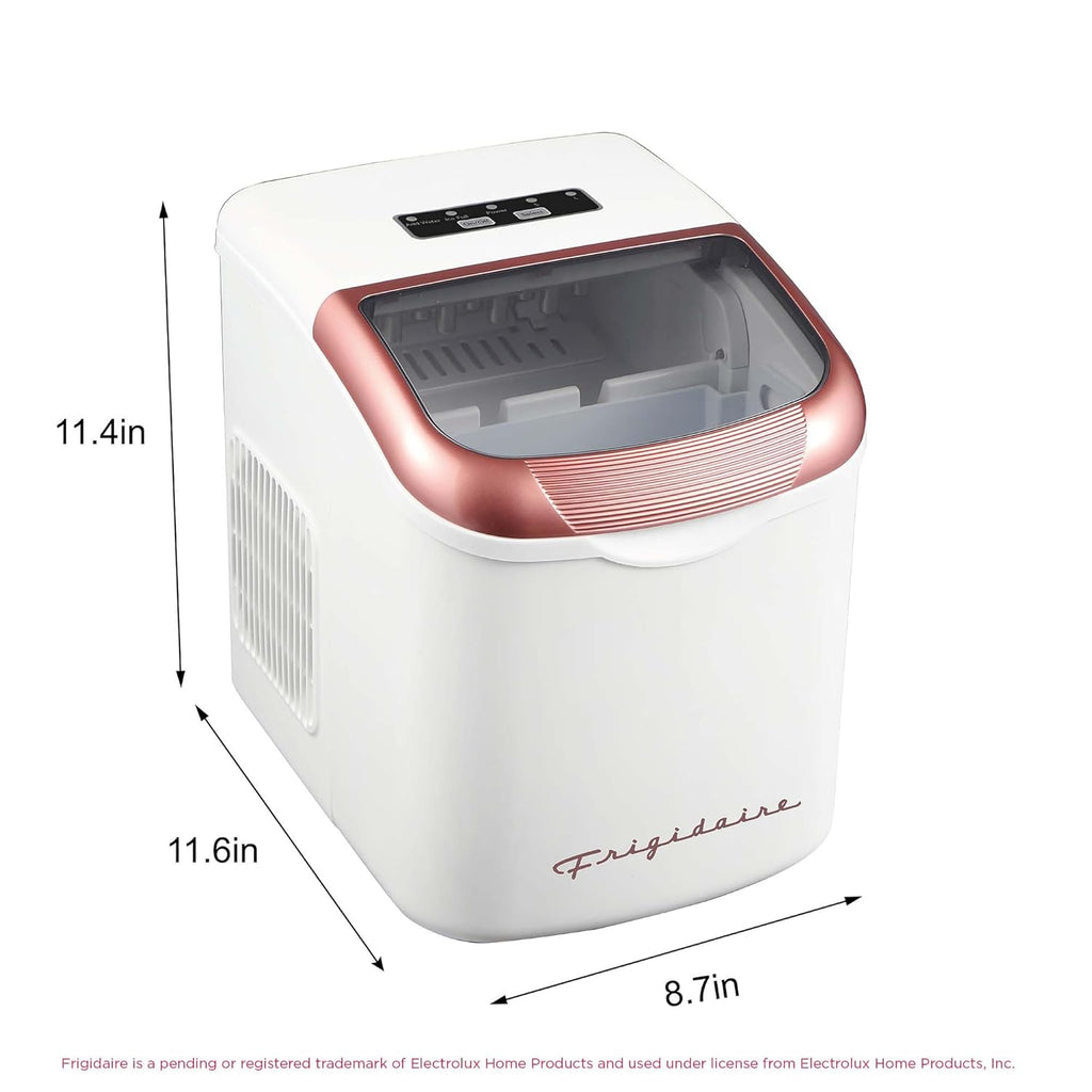 Retro Compact Ice Maker Machine, Bullet Ice, 26 lb per Day (White)