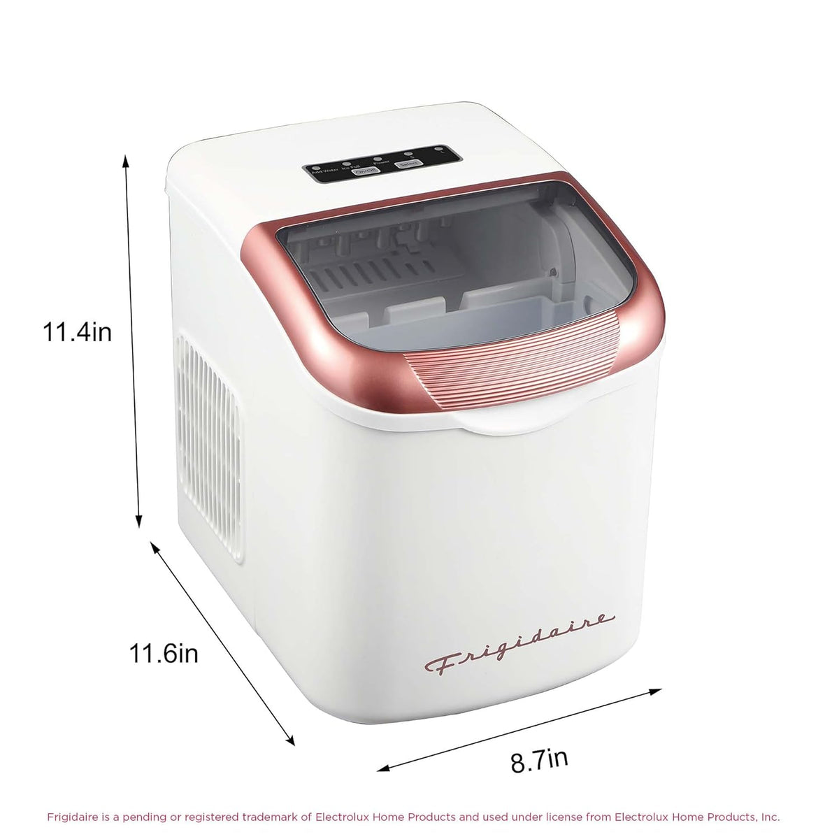 Retro Compact Ice Maker Machine, Bullet Ice, 26 lb per Day (White)