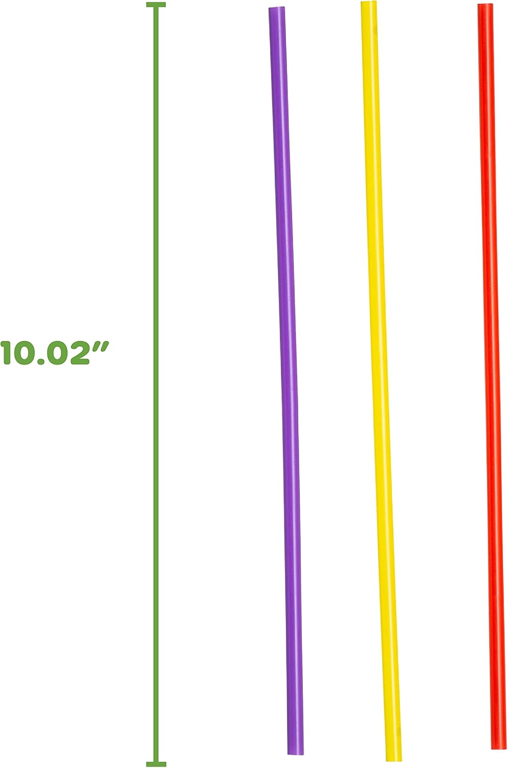 10.02-Inch Long Plastic Straws [200 Count] Disposable Drinking Straws for Cold Beverages, Parties & Events - Assorted