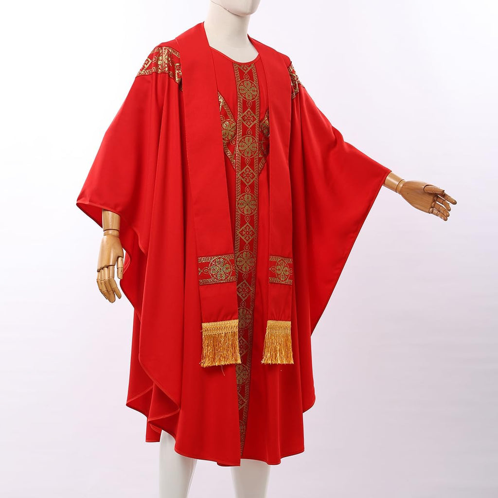Catholic Priest Chasuble Church Mass Vestment Robe with Stole