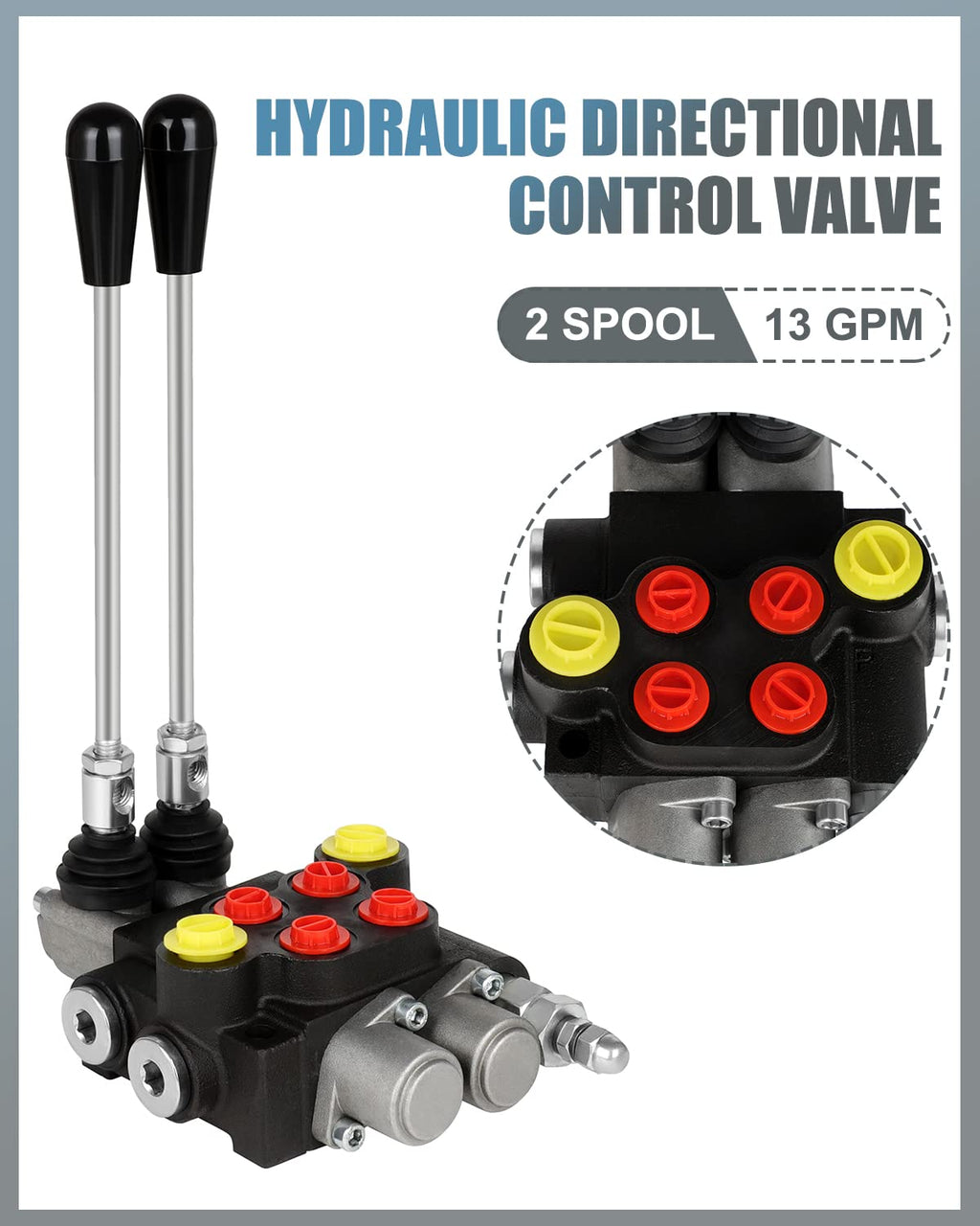 Hydraulic Flow Control Valve, 2 Spool 13 GPM Hydraulic Control Valve