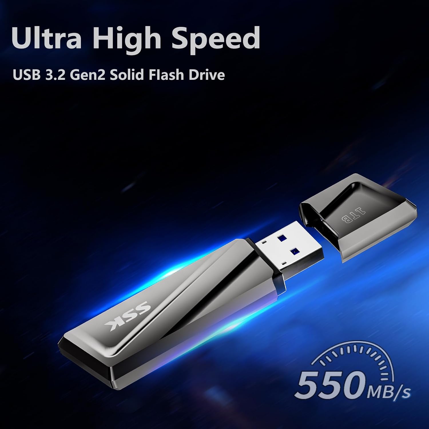 1TB USB Flash Drive up to 550MB/s USB 3.2 Gen2 Externel Thumb Drive | Support OTG Function,Fast USB A+C Memory Stick