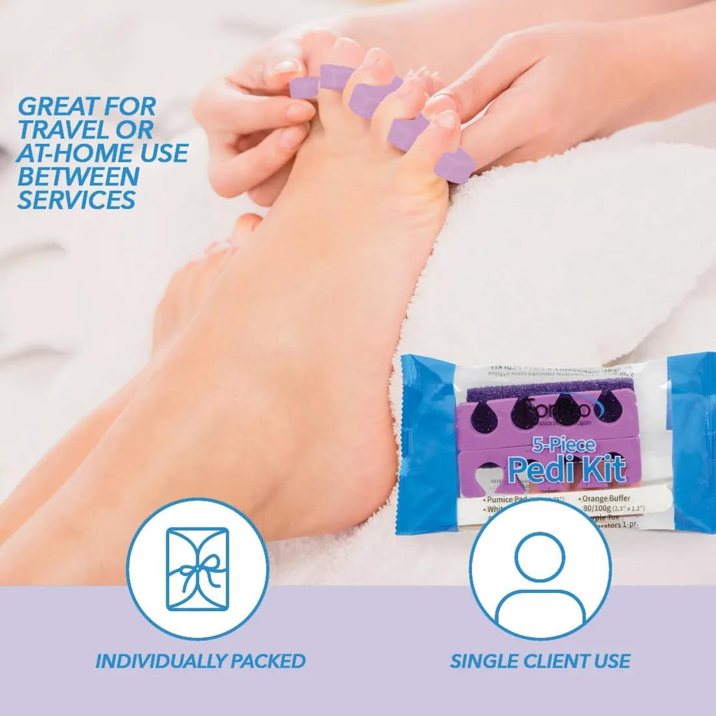 ForPro 5-Piece Pedi Kit, 100ct, Individually-Packed Pedicure Set