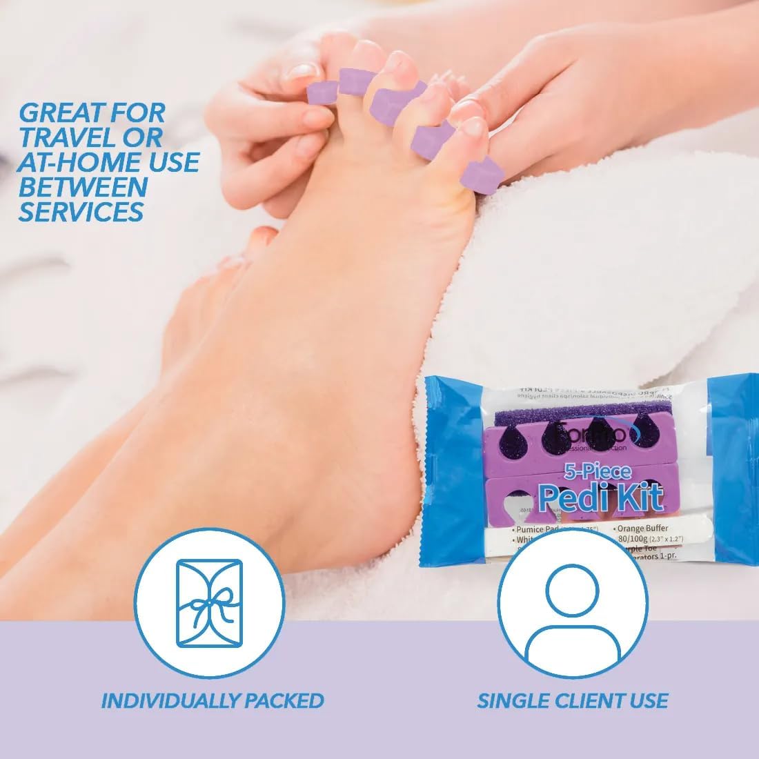 ForPro 5-Piece Pedi Kit, 100ct, Individually-Packed Pedicure Set