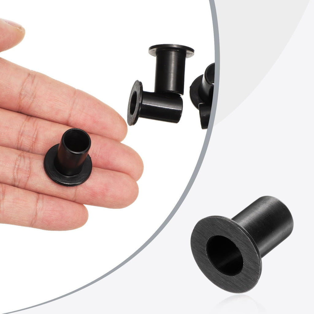 uxcell 12pcs Flanged Sleeve Bearings Plastic Bushings ID 10.1mm x OD 13mm x Length 20.5mm Nylon Bushings, Black