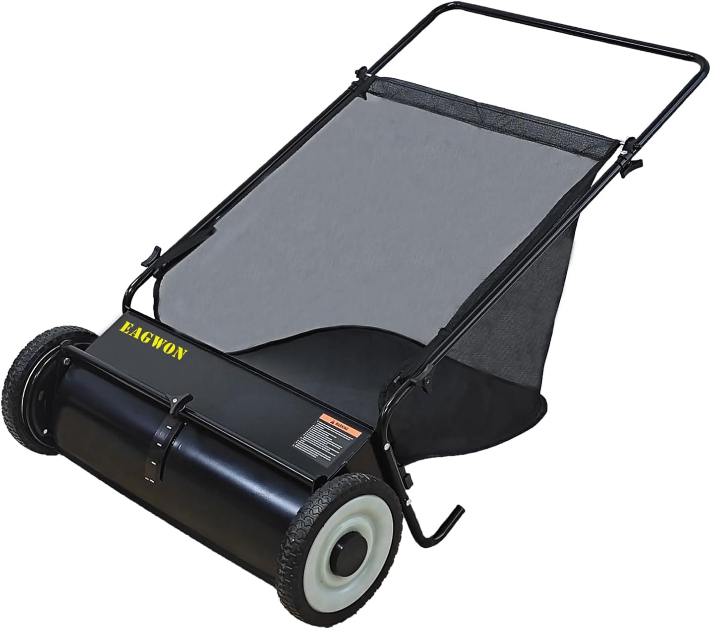 Push Lawn Sweeper, 26-Inch Width, 7 Cu. Ft. Hopper Capacity, 4 Spinning Brushes, Adjustable Height, Durable Steel