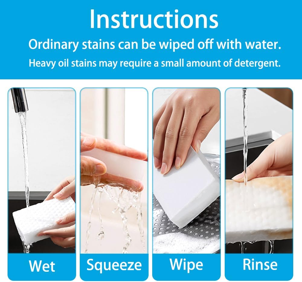 Magic Sponges for Cleaning, 20 Pack, 2X Density Melamine Pads