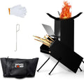 Rocket Stove for Camping Heavy Duty Wood Burning Stove with Adjustable Legs, Portable Wood Burning Fire Camping