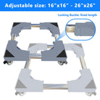 Appliance Dolly Cart with 4 Locking Wheels Mini Fridge Stand Adjustable 16"-26" Universal Mobile Roller for Portable