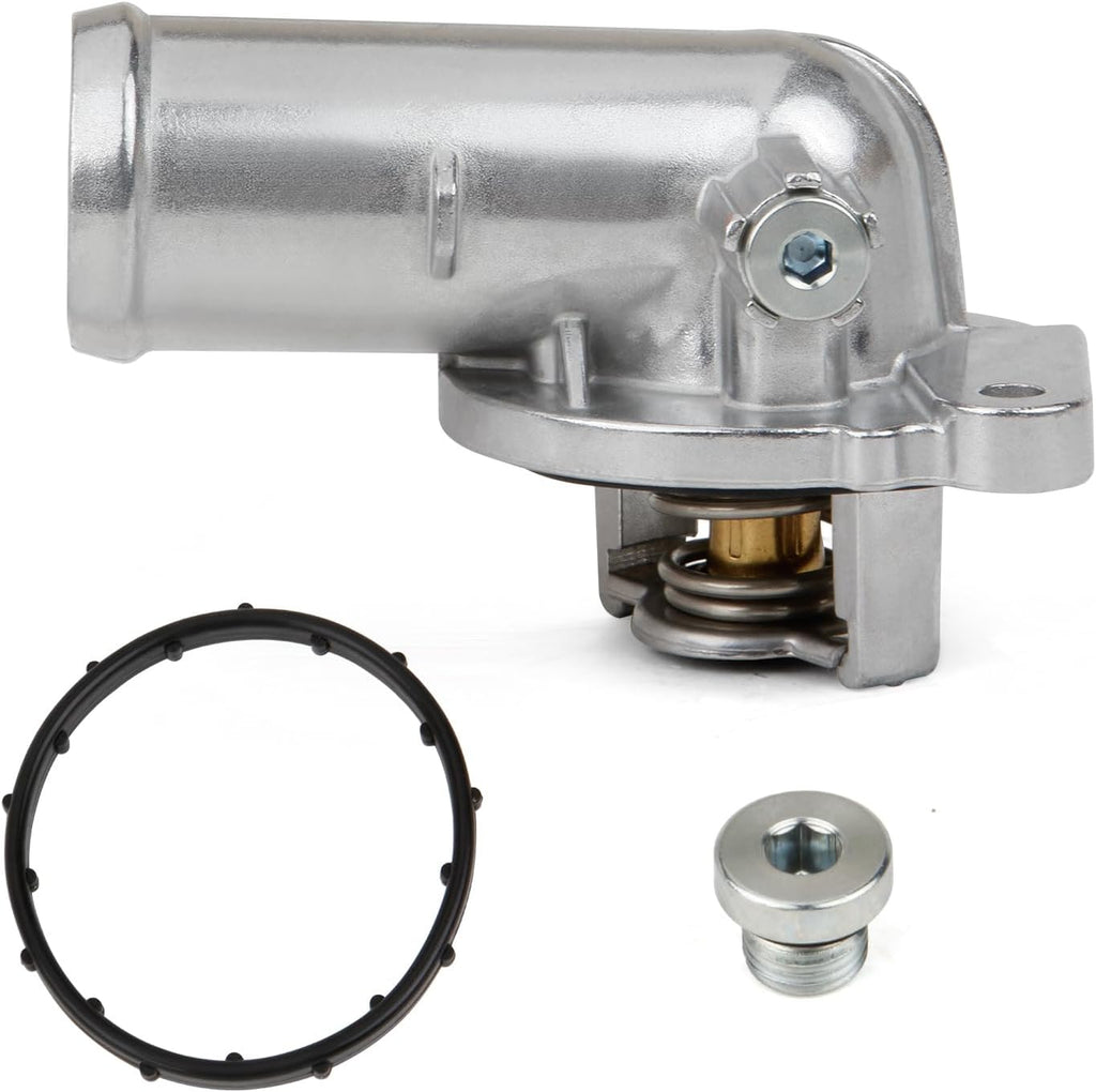 MITZONE Upgrade Aluminum Thermostat Housing Assembly Compatible with 2011-2021 Jeep Dodge RAM Chrysler 3.6L 3.2L V6 Vehicles - 200 Town & Country Avenger Grand Caravan Cherokee