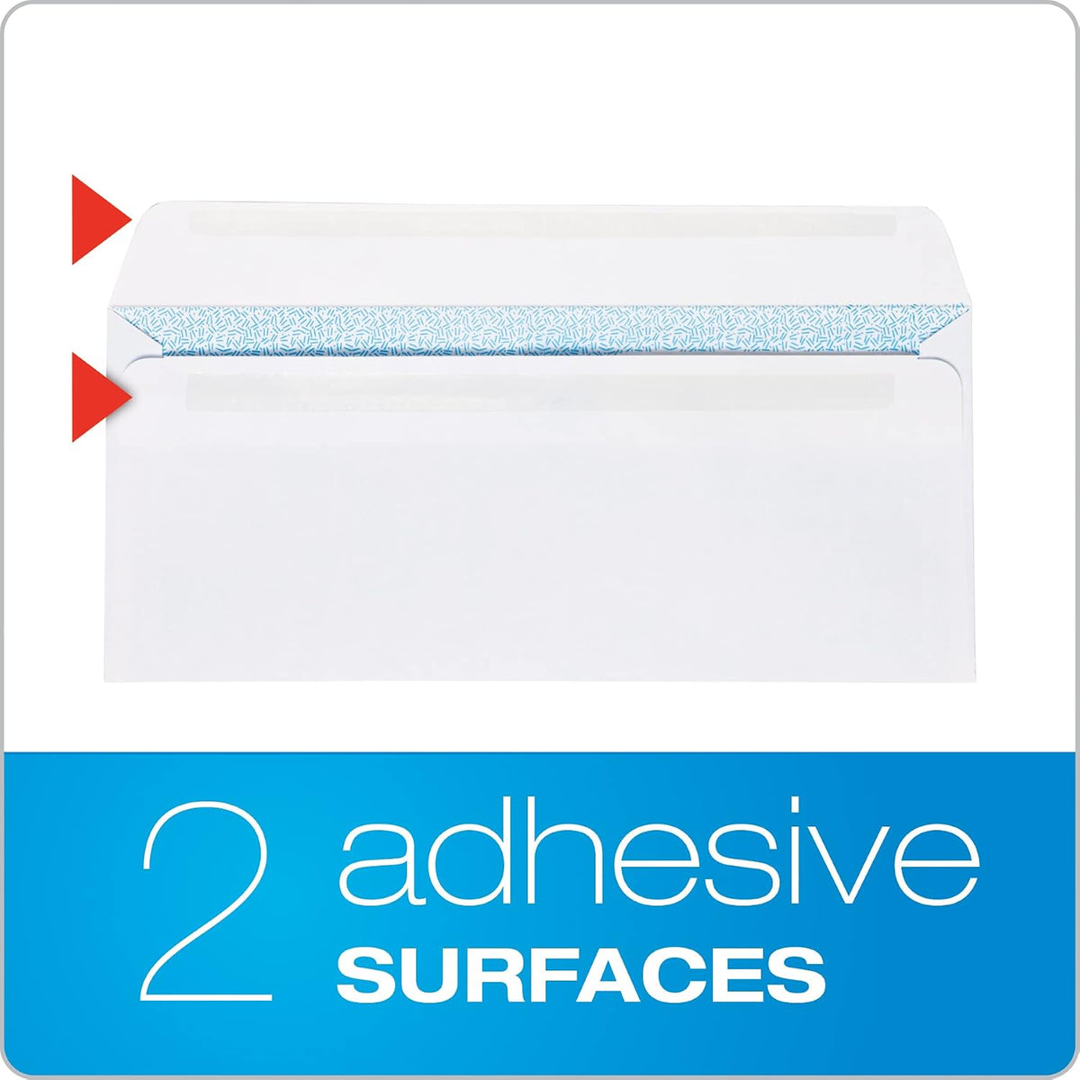 #10 Security Envelopes, 500 Pack, Double Window Self Seal Envelopes for Invoices, QuickBooks Checks and Business