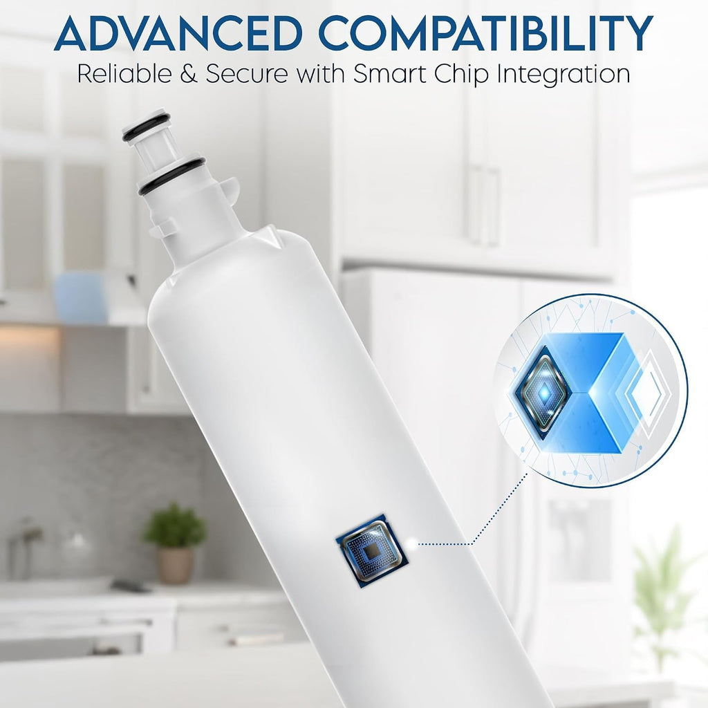 Replacement for GE RPWFE Fridge Water Filter (W/Chip) - 4 Pack