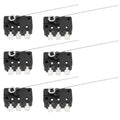 YINETTECH 6Pcs 125/250V AC 5A Micro Switch with 3Pin Switching Wire Micro Button Micro Switch Wire for Coin Acceptors Coin Tester Machines