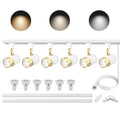 Adjustable GU10 LED H Type Track Lighting Kit Dimmable White Golden