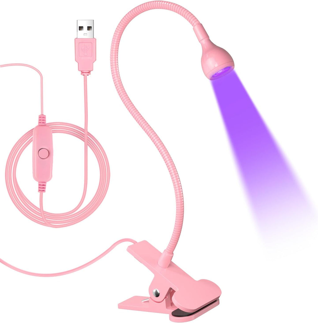 LED Nail Lamps Flexible Gooseneck Lamp Gel Polish Curing Light Pink | Quicky Dry Nail Manicure Dryer Plug Play