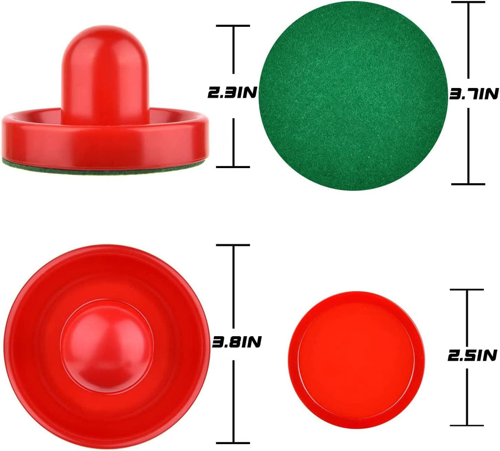 Air Hockey Pucks and Paddles Set with Replacement Accessories | 4 Red & 4 Blue Pucks with 2 Red & 2 Blue Paddles