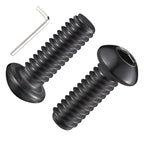 Wensilon (50Pcs) 1/4-20 * 5/8 Button Head Socket Cap Bolts Screws, 304 Black Stainless Steel, Allen Hex Drive, Bright Finish, Fully Machine Thread