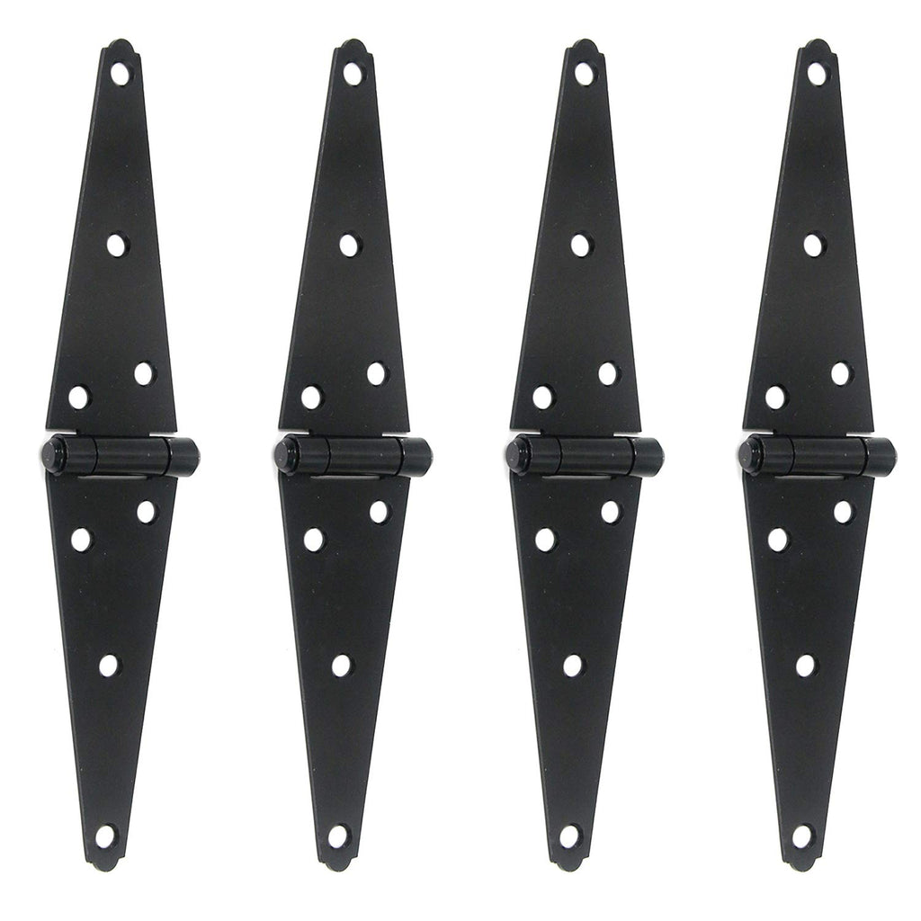 Gate Hinges Black Shed Hinge Iron Strap Hinges 6-Inch, 4PCS
