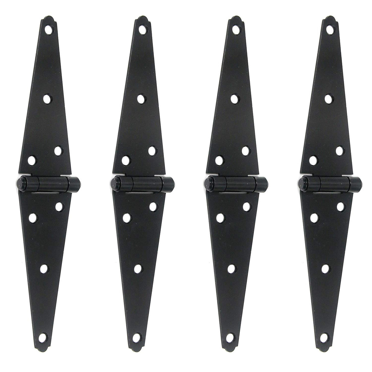 Gate Hinges Black Shed Hinge Iron Strap Hinges 6-Inch, 4PCS