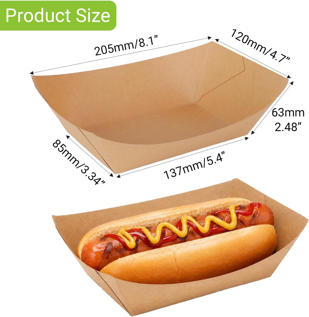 200 Pack 3lb Paper Food Trays, Disposable Boats for Serving Food