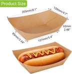 200 Pack 3lb Paper Food Trays, Disposable Boats for Serving Food