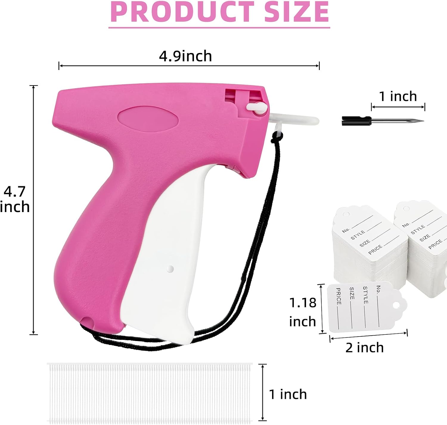 Price Tagging Gun for Clothing, Standard Retail Price Tag Attacher with Gun for Clothes 1600 1" Barbs Fasteners, 400