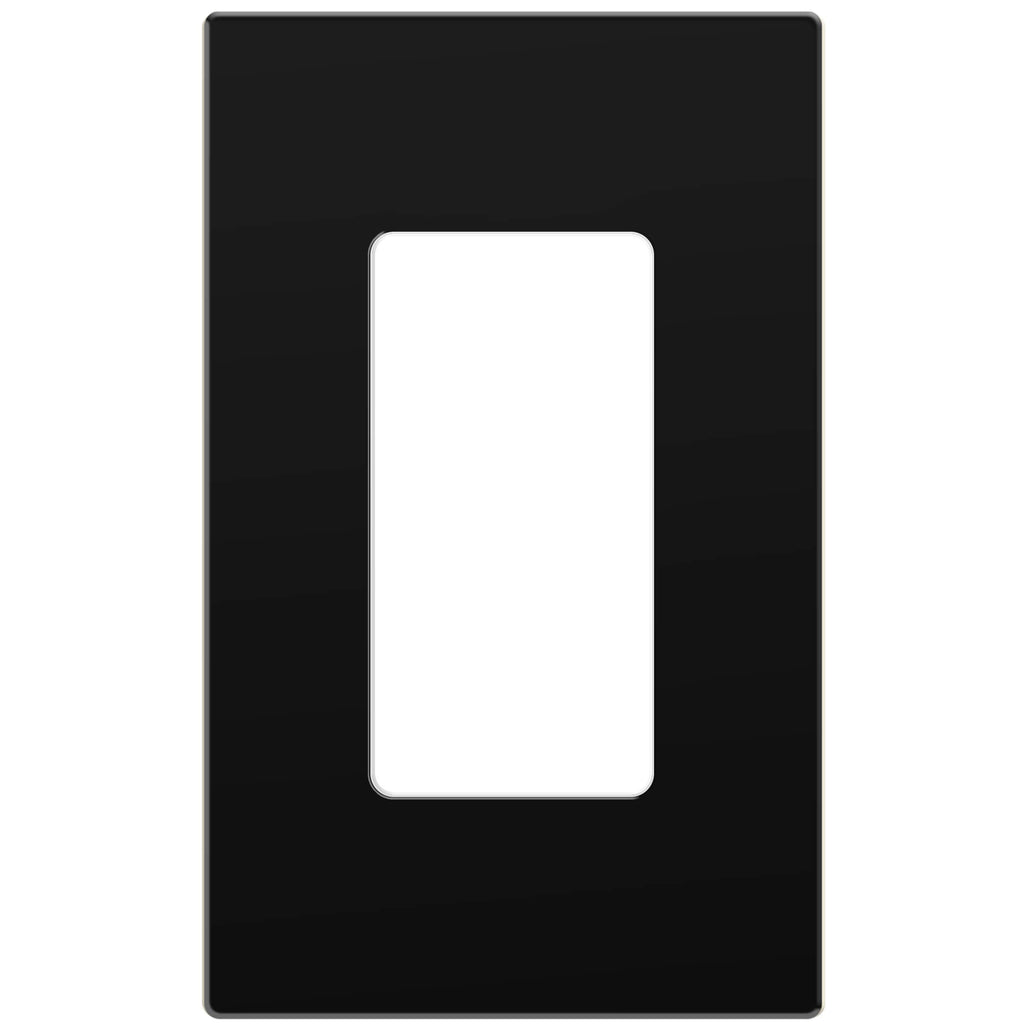 ENERLITES 1-Gang Black Screwless Decorator Switch Outlet Wall Plate Cover