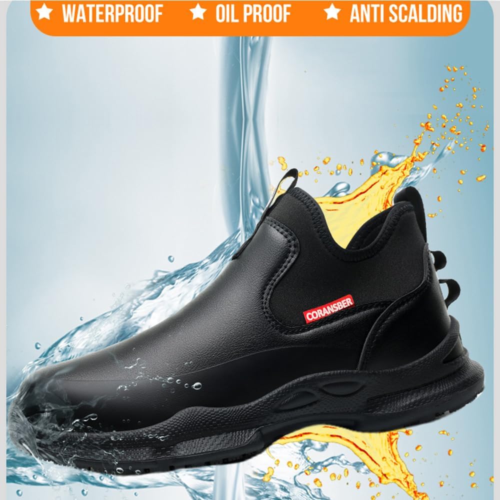 Waterproof Non Slip Chef Shoes Men Women Kitchen Work Clogs Black