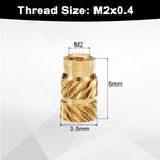 uxcell 50 Pcs M2 Brass Knurled Threaded Insert M2x6mm, OD 3.5mm Heat Set Insert Embedment Nuts