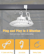 200W UFO LED High Bay Light 0-10V Dimmable High Bay LED Light White