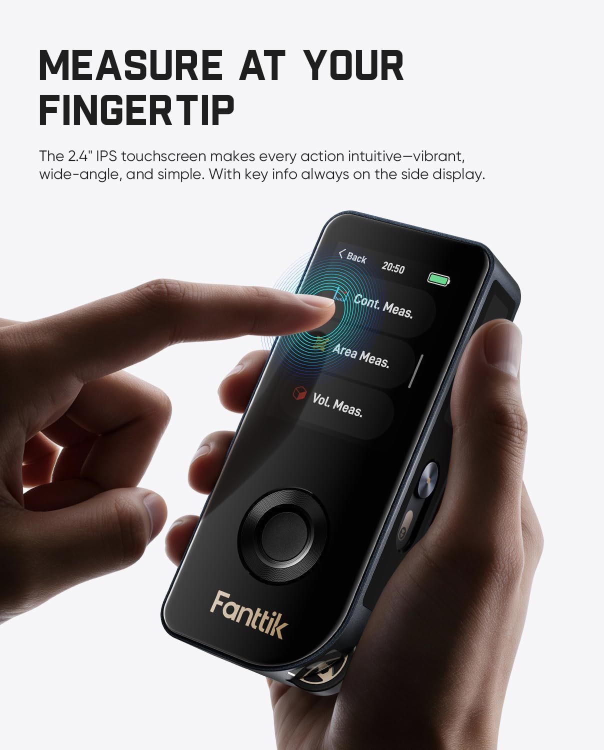 A11 Ultra 3-in-1 Laser Measuring Tool, 197Ft Digital Laser Distance Measure with IPS Touch Screen & Side LCD, Wheel