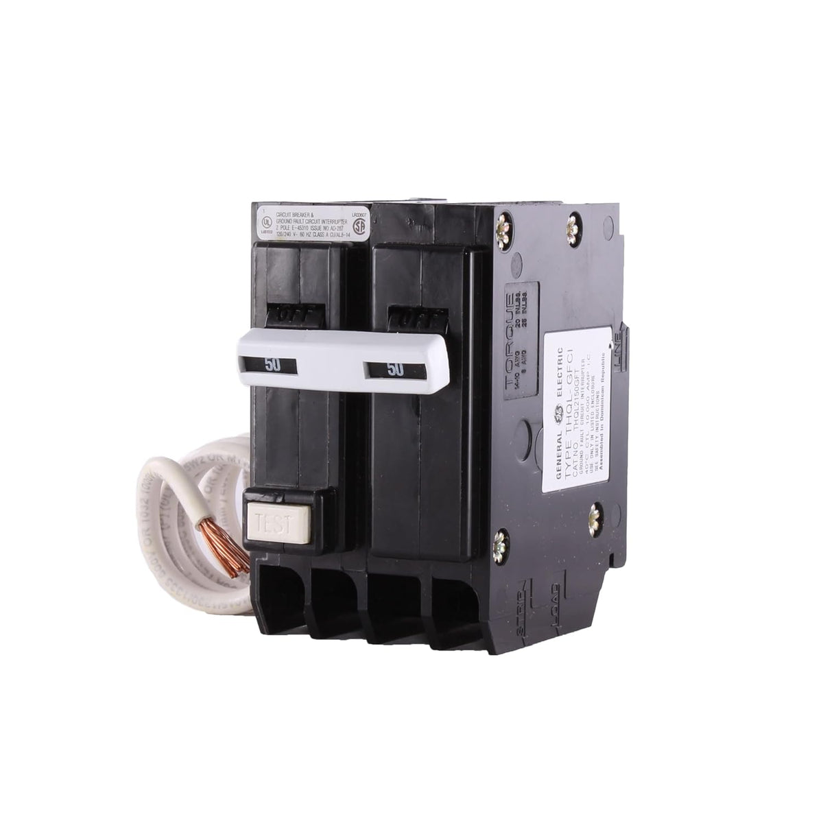 ABB Q-Line THQL2150GFT • 50A Double-Pole Breaker • Ground Fault Self Test