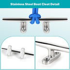 ZOMCHAIN 4/5/6 Inch Boat Cleat - Open Base 316 Stainless Steel Dock Cleat,Marine Cleat Rope Cleat, Mooring Accessories with Screws for Boats,Kayak, Marine, Deck, Nautical Decor(2,4,6 Pack)