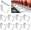 10 Pack Gutter Brackets 5 Inch Gutter Hangers Heavy Duty Hidden Rain Brackets with Pre Inserted Screw, Aluminum