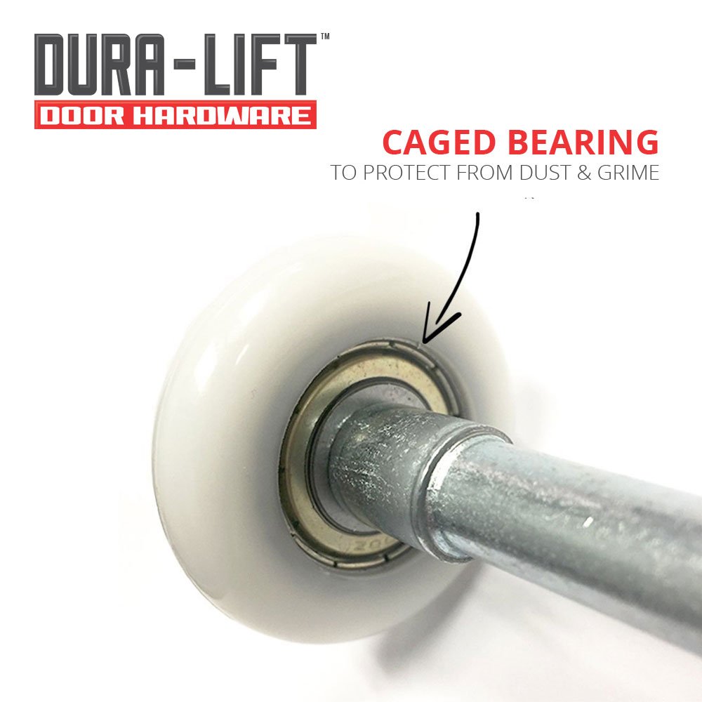 DURA-LIFT Ultra-Life 2" Reinforced 6200Z Bearing Nylon Garage Door Roller and 4" Stem (10 Pack)