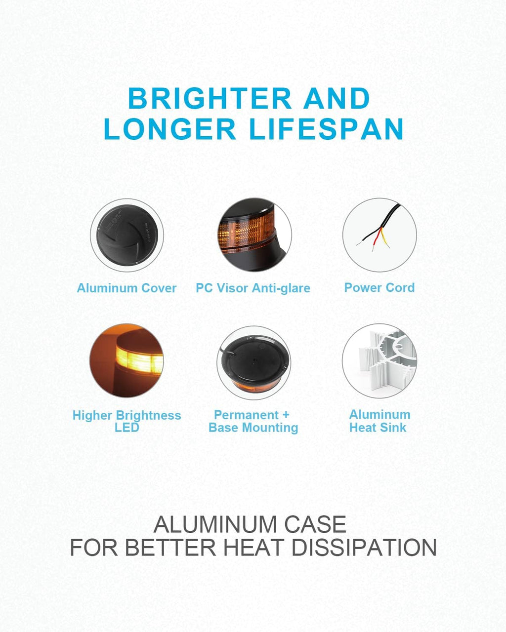 W16S Amber LED Beacon Lights, Emergency Strobe | Warning/Strobe Flashing