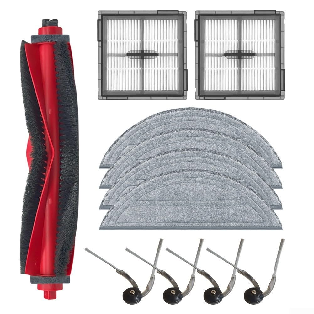 Vacuum Cleaner Replacement Kit for Roborock Q10 S5+ Q10 VF Q10V+ Main Brush Filter Side Brushes Mop Cloth Set(A)
