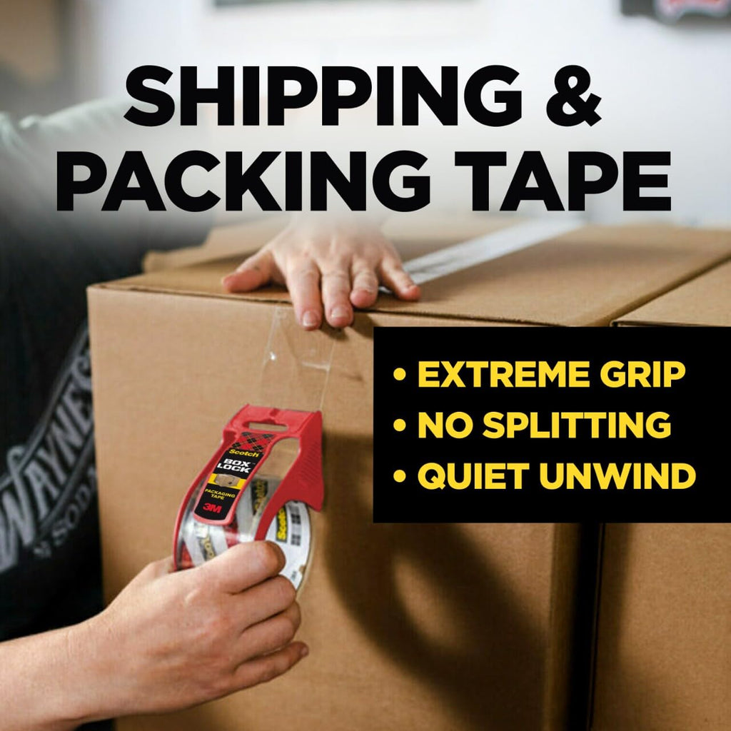Box Lock Packing Tape, Clear, 2 Rolls, 1.88 in x 54.6 yd