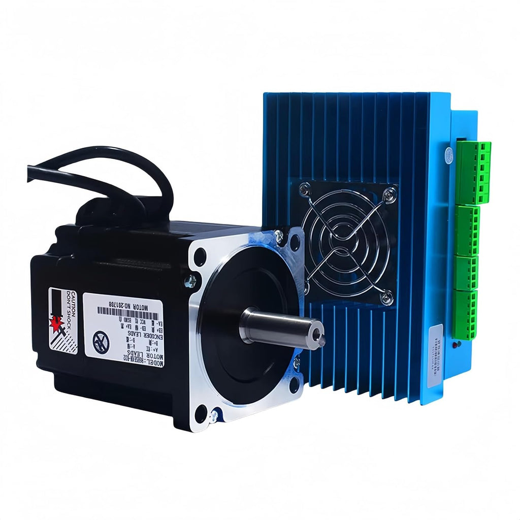Nema 34 86mm Closed Loop Stepper Motor 1 Axis CNC Kit 4.5 Nm / 640 oz.in 1000 RPM Line Encoder 14mm Shaft 4A DSP Easy Servo & 18-110V DC Closed Loop Step Motor Driver