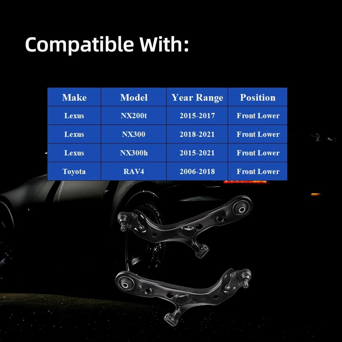 Front Lower Control Arm K620586 K620587 for Toyota RAV4 2006-2018 2PC